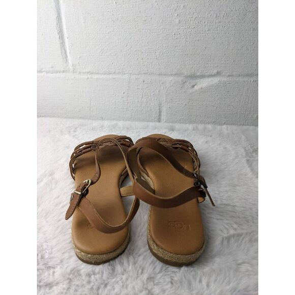 UGG Women’s Larisa Brown Leather Strappy Sandal Size US 7 US - Picture 4 of 7